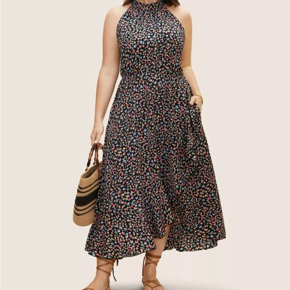 BloomChic Sleeveless Halter Maxi Dress